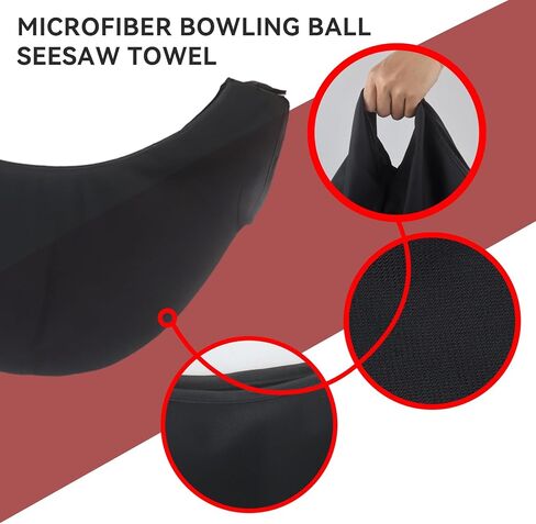 KLMNOP 3 Pack Bowling Ball Twel Kit ، 2 back microfiber bowling bag bag with 10 "× 8" powling shammy pad ، وملحقات البولينج للنساء ومحبي البولينج in Saudi Arabia