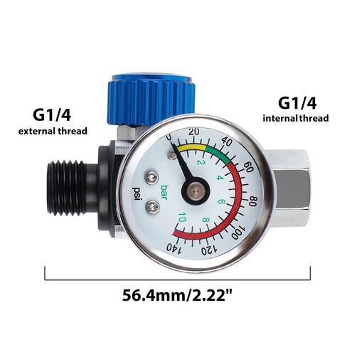 G1/4 Air Pressure Regulator Kit, Mini Air Adjusting Valve Regulator with Gauge for Spray Guns & Pneumatic Tools Easy to Install in Saudi Arabia