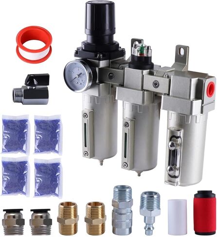 1pc 3 مرحلة معالج الهواء المجففة معالجة جسيمات الجسيمات منظم الجسيمات مرشح مرشح مرشح مرشح تجفيف الهواء (تصريف نصف التوت 1L2) in Kuwait