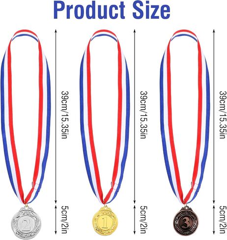 3 Packs 1st 2nd 3rd Place Award Number Medals Gold Silver Bronze Award Medals with Ribbon Winner Awards Olympic Style Winner Medals for Sports Day Prizes Party Favours Office Games in Saudi Arabia