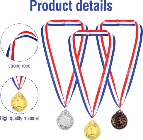 3 Packs 1st 2nd 3rd Place Award Number Medals Gold Silver Bronze Award Medals with Ribbon Winner Awards Olympic Style Winner Medals for Sports Day Prizes Party Favours Office Games in Saudi Arabia