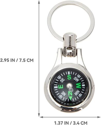 Toyvian Car Key حامل البقاء المعدني المحمول بوسع Keychain: 3pcs بحجم الجيب حلقة مفتاح البوصلة للمشي لمسافات طويلة في الخارج سلسلة مفاتيح السيارات في الهواء الطلق in Kuwait