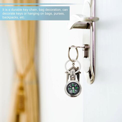 Toyvian Car Key حامل البقاء المعدني المحمول بوسع Keychain: 3pcs بحجم الجيب حلقة مفتاح البوصلة للمشي لمسافات طويلة في الخارج سلسلة مفاتيح السيارات في الهواء الطلق in Kuwait
