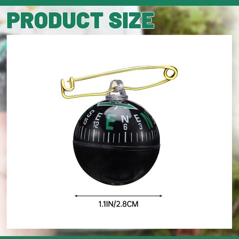 6 PCS Ball Pin on Compass Globe مع بوصلة صغيرة مملوءة بسائل مملوءة بالمشي لمسافات طويلة في التخييم. in Saudi Arabia