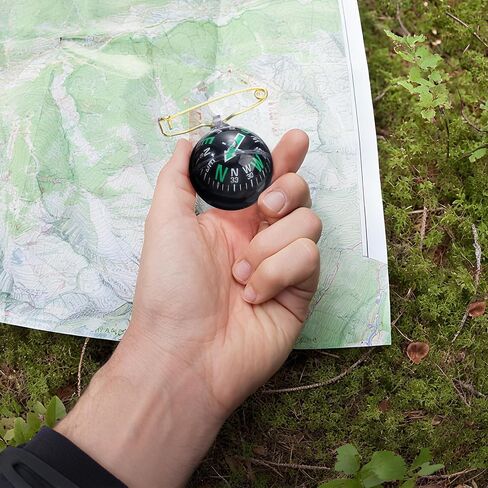 6 PCS Ball Pin on Compass Globe مع بوصلة صغيرة مملوءة بسائل مملوءة بالمشي لمسافات طويلة في التخييم. in Saudi Arabia