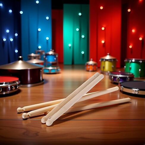 2 Pcs Wood Drumsticks Wooden Tip Kids Students Beginners Accessory for Musical Course Learning Accessory Dies for Card Making Sentiments in Saudi Arabia
