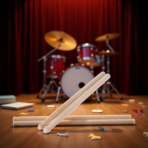 2 Pcs Wood Drumsticks Wooden Tip Kids Students Beginners Accessory for Musical Course Learning Accessory Dies for Card Making Sentiments in Saudi Arabia