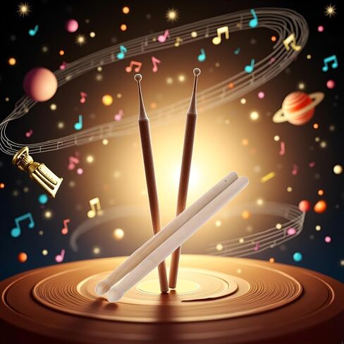 2 Pcs Wood Drumsticks Wooden Tip Kids Students Beginners Accessory for Musical Course Learning Accessory Dies for Card Making Sentiments in Saudi Arabia