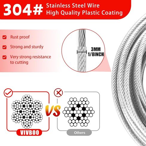 4FT/6FT/10FT/15FT Cable Locks with Combination 1/8 inch Security Cable with Loops for Fence Luggage Gym Locker Cabinet in Kuwait