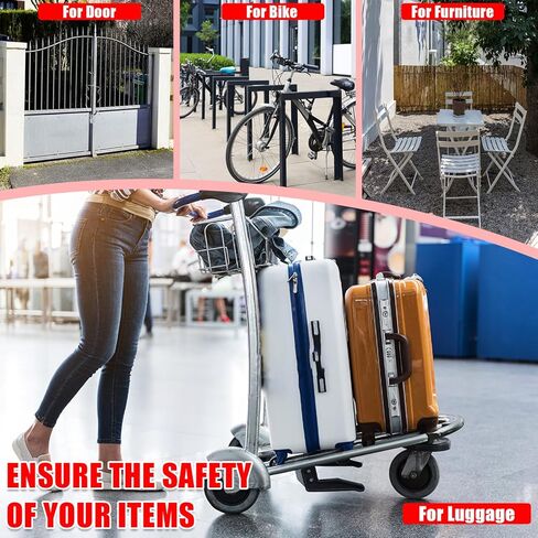 4FT/6FT/10FT/15FT Cable Locks with Combination 1/8 inch Security Cable with Loops for Fence Luggage Gym Locker Cabinet in Kuwait