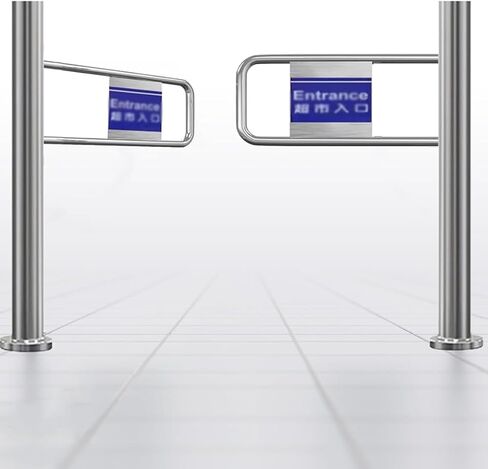 بوابة التأرجح التلقائي في اتجاه واحد - باب مدخل من الفولاذ المقاوم للصدأ مع ربيع الارتداد - بوابة أمان مفتوحة 90 درجة للسوبر ماركت والمتاجر والمناطق ذات العبور العالية in Kuwait