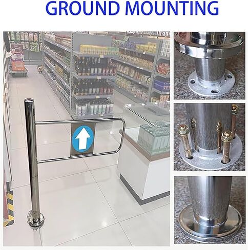 Automatic Closing Spring-Loaded Safety Swing Gate for Stores, Libraries, Supermarkets & Factories - Unidirectional Entrance Door (R, 22x39in) in Saudi Arabia