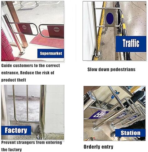 Automatic Closing Spring-Loaded Safety Swing Gate for Stores, Libraries, Supermarkets & Factories - Unidirectional Entrance Door (R, 22x39in) in Saudi Arabia
