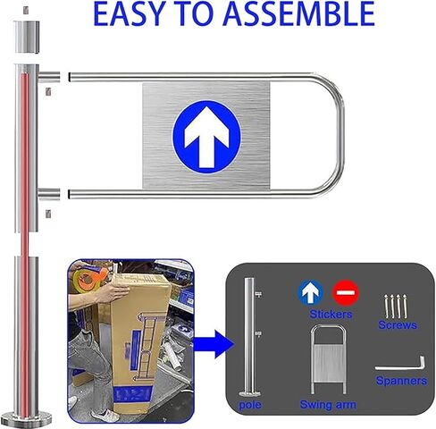 Automatic Closing Spring-Loaded Safety Swing Gate for Stores, Libraries, Supermarkets & Factories - Unidirectional Entrance Door (R, 22x39in) in Saudi Arabia