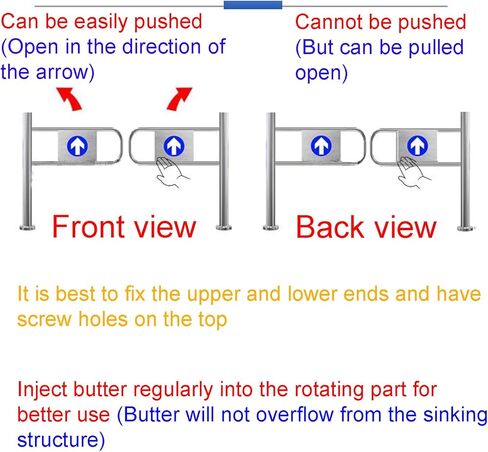 بوابة التأرجح المعدنية التلقائي لمدخل السوبر ماركت ، باب الوصول التجاري ، باب متين في اتجاه واحد (100 × 97 سم ، يسار) - مثالي لمناطق حركة المرور العالية in Kuwait