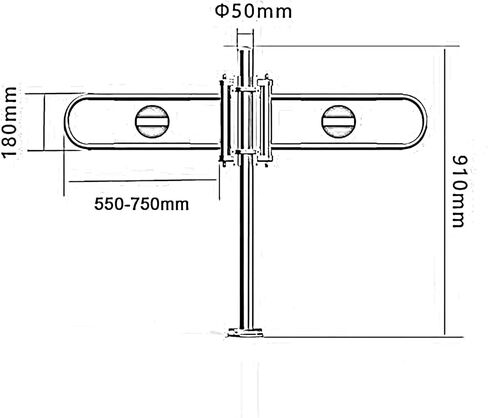 Supermarket Swing Gate - Cashier Channel Safety Door with Column, Secure Entrance & Exit Access Control, Ideal for Retail and Import-Export Settings in Kuwait