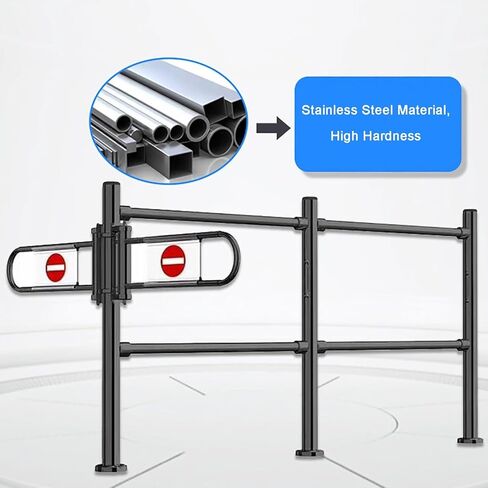 Supermarket Swing Gate - Cashier Channel Safety Door with Column, Secure Entrance & Exit Access Control, Ideal for Retail and Import-Export Settings in Kuwait