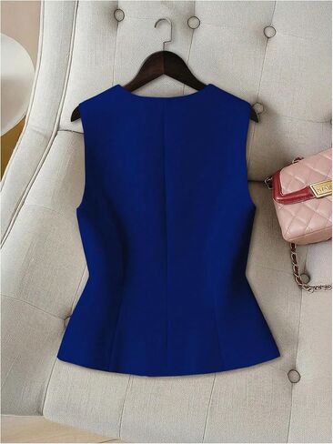GORGLITTER Women's Button Down Vest Crop Tops V Neck Sleeveless Waistcoat Dressy Going Out Top in Saudi Arabia