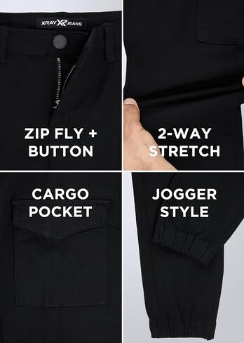 X RAY Jogger-Style Stretchy Colored Cargo Pant (4-18), Casual Tapered Pants for Boys, in Saudi Arabia