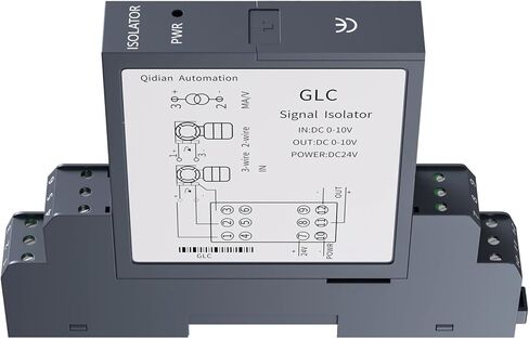 DC24V 1 in 2 Out Voltage Signal Transmitter 4-20MA 0-10V 0-5V 0-75MV to 0-20ma 0-10ma 35mm 35mm (0-5V input_dc24v supply_0-20ma Output) in Kuwait