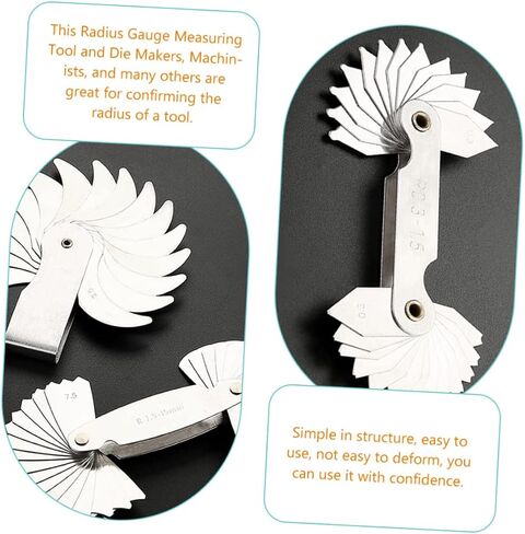 PRETYZOOM 2pcs Stainless Steel Radius Gauge Radius Measuring Tool for Machinists Convex Concave Arc Measurement in Saudi Arabia