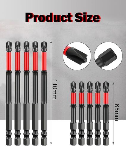 FPH2 Impact Screwdriver Bit Set - 10pcs S2 Steel Insulated Bits (65mm+110mm) for Electricians, 1/4" Hex Shank Magnetic Drill Bits for Circuit Breakers ﻿ (10pic) in Saudi Arabia