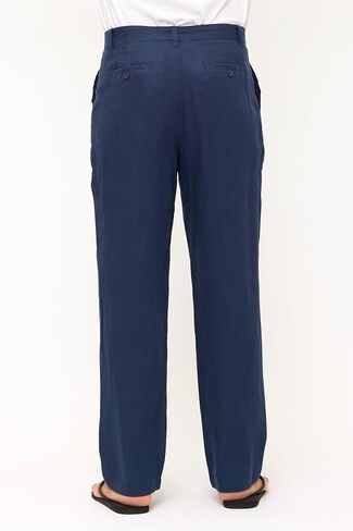 Mariyaab Men's 100% Linen Pants with Button Closure in Kuwait