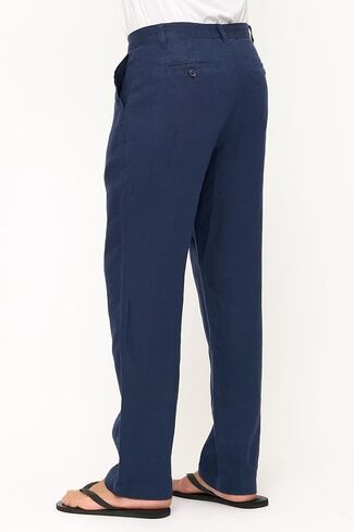 Mariyaab Men's 100% Linen Pants with Button Closure in Kuwait