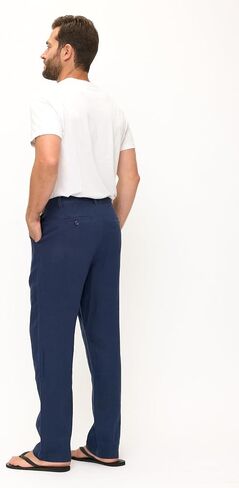 Mariyaab Men's 100% Linen Pants with Button Closure in Kuwait