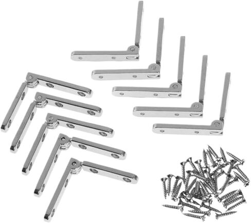 Stainless Steel Ball Bearing Square Door Hinge 10pcs 90 Degree Hinges L-Shaped Spring Hinge Zinc Alloy Furniture for Wooden Box Jewellery Case Cabinet Fittings in Saudi Arabia