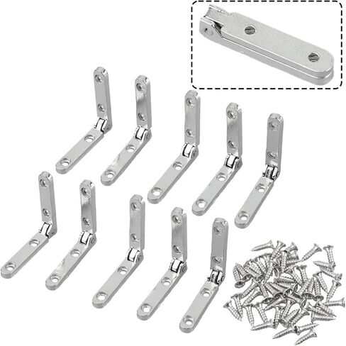 Stainless Steel Ball Bearing Square Door Hinge 10pcs 90 Degree Hinges L-Shaped Spring Hinge Zinc Alloy Furniture for Wooden Box Jewellery Case Cabinet Fittings in Saudi Arabia