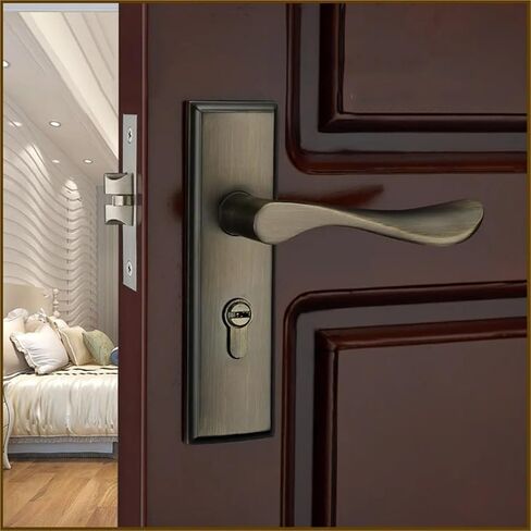 Green Bronze Room Door Lock Handle Interior Door Knobs Single Bolt Door Lock Gate Lock Furniture Hardware 1Pcs in Kuwait