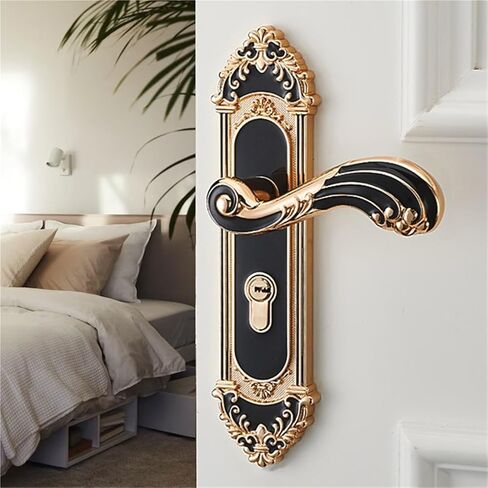 Black Gold 1Pcs Room Door Lock Handle Interior Door Knobs Lock Gate Lock in Saudi Arabia
