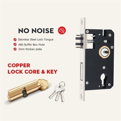 Black Gold 1Pcs Room Door Lock Handle Interior Door Knobs Lock Gate Lock in Saudi Arabia