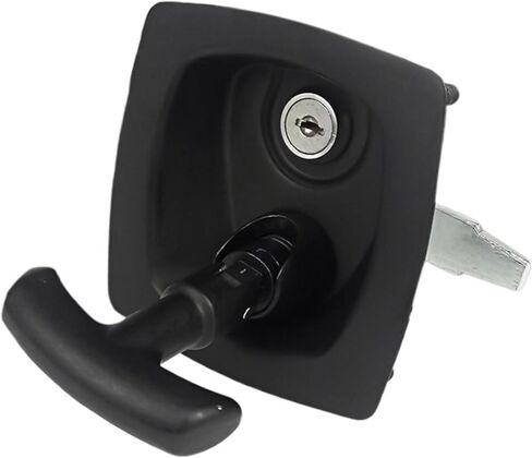 1Pcs with Lock Handle Lock Compression Type Lock Industrial Cabinet Lock Black Pressing Panel Engineering Car Door Square Hood T-Shaped Lock in Saudi Arabia
