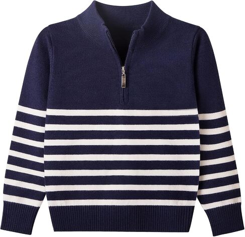 Danny D Boys Stripe Quarity Zips Pulover Sweater Kids chunky chunky long sweeve knit pullover سترة in Saudi Arabia