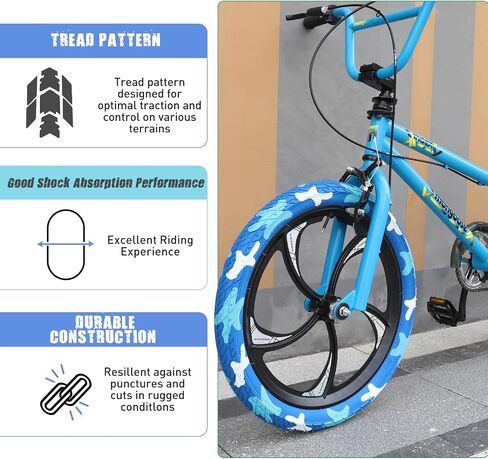 Meghna Bike Tyre 20 Inch Mountain Bike Tyre مع رافعة 60-406 إطار قابلة للطي 20 × 2.35 بوصة استبدال لدراجة BMX Kids Cruiser in Kuwait
