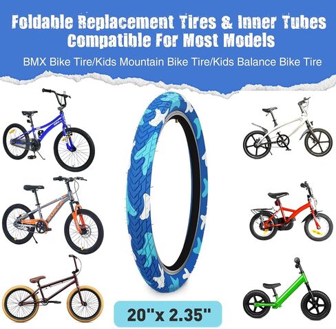 Meghna Bike Tyre 20 Inch Mountain Bike Tyre مع رافعة 60-406 إطار قابلة للطي 20 × 2.35 بوصة استبدال لدراجة BMX Kids Cruiser in Kuwait