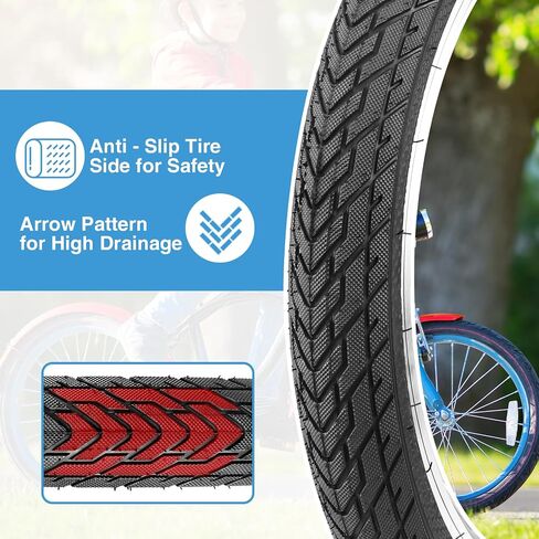 Meghna Bike Tyre 20 Inch Mountain Bike Tyre مع رافعة 60-406 إطار قابلة للطي 20 × 2.35 بوصة استبدال لدراجة BMX Kids Cruiser in Kuwait