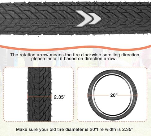 Meghna Bike Tyre 20 Inch Mountain Bike Tyre مع رافعة 60-406 إطار قابلة للطي 20 × 2.35 بوصة استبدال لدراجة BMX Kids Cruiser in Kuwait
