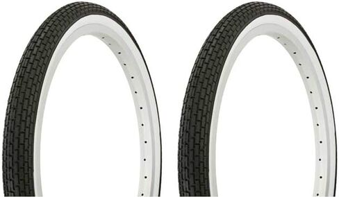 Lowrider Tire Set - Two Duro 20" x 1.75" Black/White Side Wall Tires for BMX, Chopper, and Bicycle in Saudi Arabia