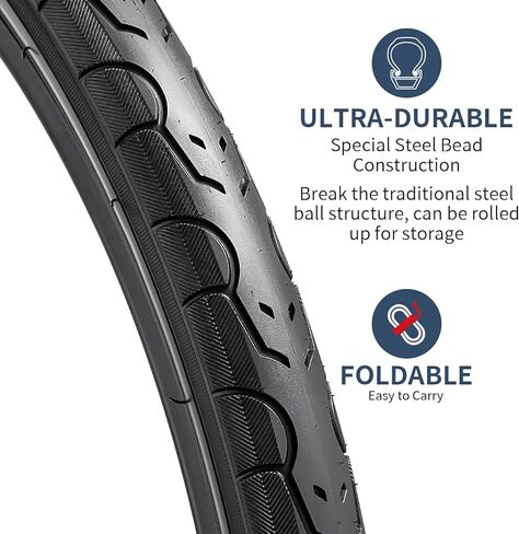 YUNSCM 2-PCS 700C Bike Tires 700x32C/32-622 Compatible with Road Bike Tires 700x30C 700x31C 700 x 32C 700x33C 700x34C Bicycle Tires（Y-1282） in Saudi Arabia