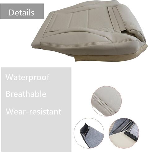Driver Side Bottom Microfiber Leather Perforated Seat Cover Tan Compatible with Mercedes Benz C250 C300 C350e GLC300 GLC350e 2015 2016 2017 2018 2019 2020 2021 in Saudi Arabia
