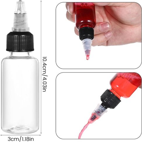زجاجة سائلة من البلاستيك 10 PCS ، 1 أوقية توزع زجاجة مختبر زجاجة زجاجة الضغط على زجاجات تصريف حبر الحيوانات الأليفة 30 مل. in Kuwait