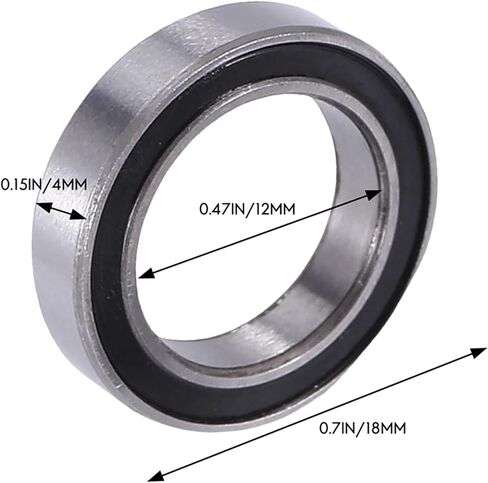 10PCS 6701-2RS 12X18X4 mm Miniature Double Rubber Sealed Deep Groove Ball Bearings in Saudi Arabia