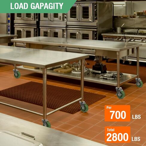 Stainless Steel 4 Inch Heavy Duty Casters, Stem Caster Wheels- Anti-Corrosion Rust-Proof High Temperature Oven Rack Casters Capacity up to 700 Lb Per. Use for Ovens, and Dryers (2 Swivel) in Kuwait