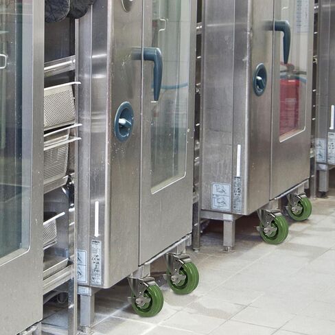 Stainless Steel 4 Inch Heavy Duty Casters, Stem Caster Wheels- Anti-Corrosion Rust-Proof High Temperature Oven Rack Casters Capacity up to 700 Lb Per. Use for Ovens, and Dryers (2 Swivel) in Kuwait