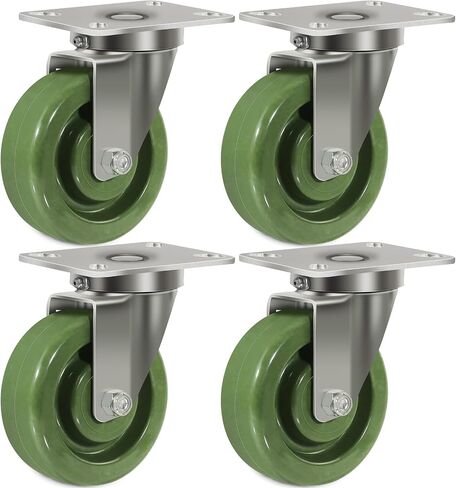 Stainless Steel 4 Inch Heavy Duty Casters, Stem Caster Wheels- Anti-Corrosion Rust-Proof High Temperature Oven Rack Casters Capacity up to 700 Lb Per. Use for Ovens, and Dryers (2 Swivel) in Kuwait