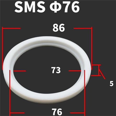 19 25 32 38 45 51 63 76 89 102mm Food Grade PTFE Sealing Gasket Strip for Sanitary SMS Union Homebrew(SMS 76mm) in Saudi Arabia