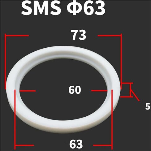 19 25 32 38 45 51 63 76 89 102mm Food Grade PTFE Sealing Gasket Strip for Sanitary SMS Union Homebrew(SMS 76mm) in Saudi Arabia